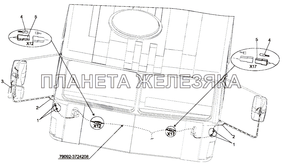 Установка обогреваемых зеркал МЗКТ-751652