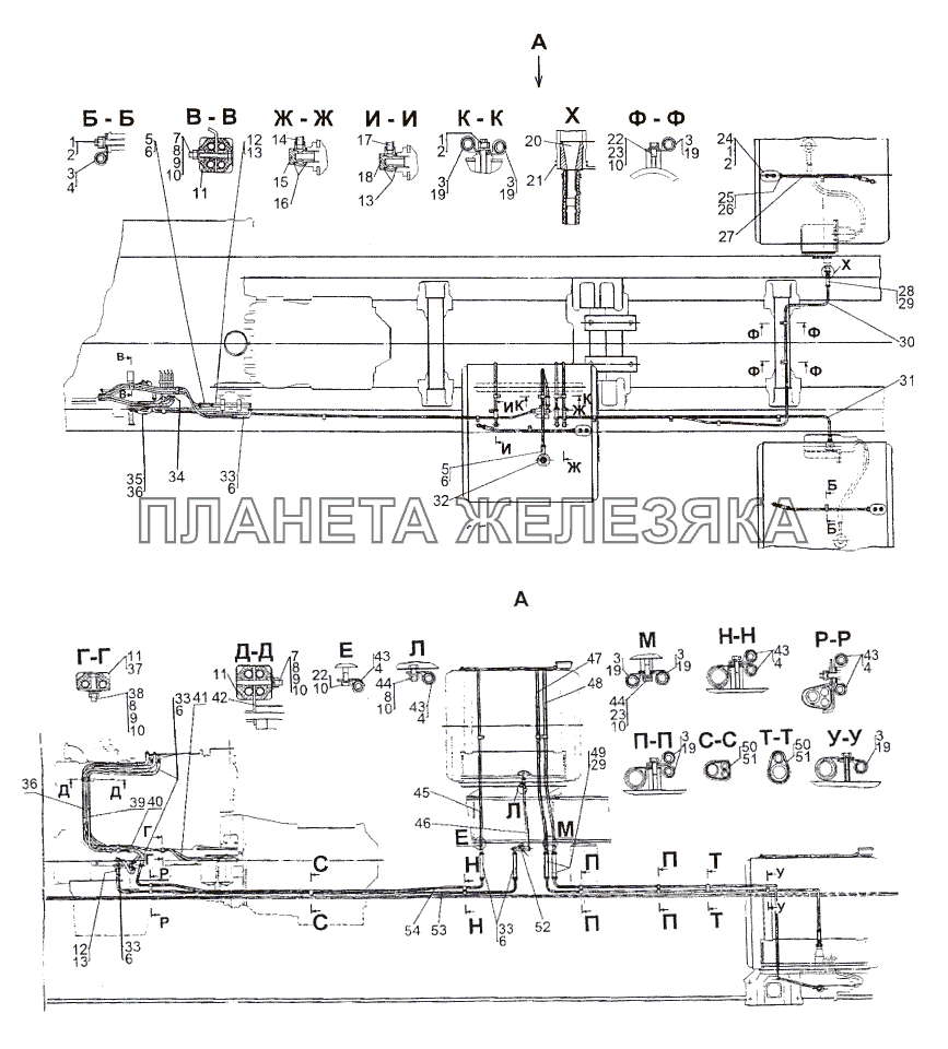 Установка топливопроводов МЗКТ-74296