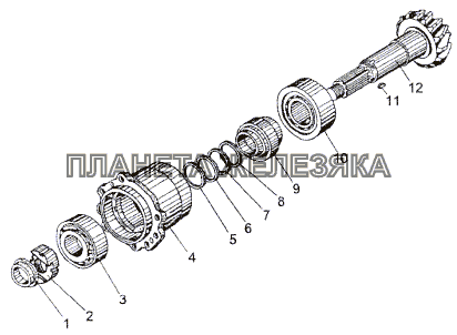 Шестерня коническая ведущая 7911-2322021-01 МЗКТ-74296