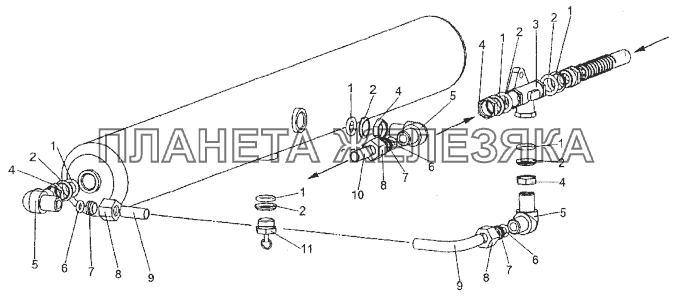 Установка клапана двухмагистрального МЗКТ-74296