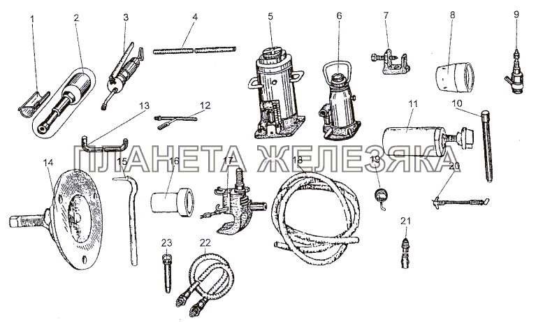 Принадлежности из комплекта ЗИ МЗКТ-74296