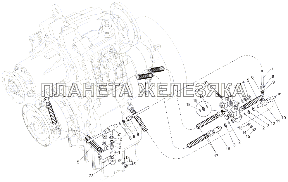 Установка управления раздаточной коробкой1 МЗКТ-7930-200