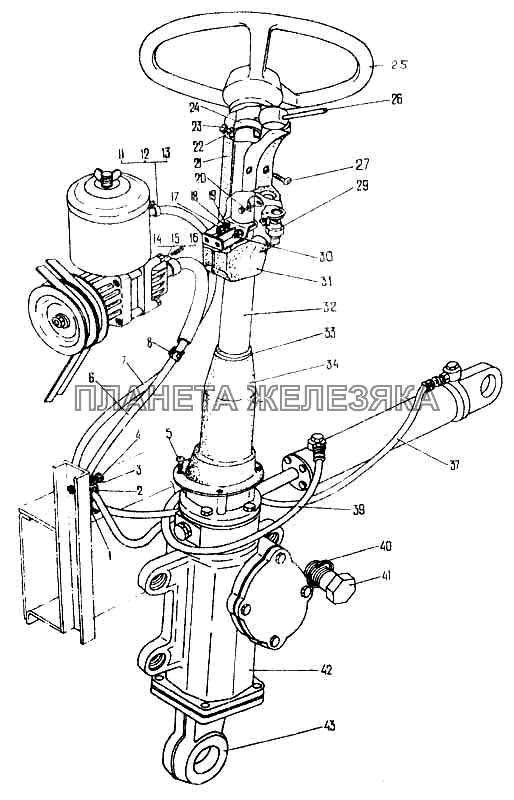 Управление рулевое, трубопроводы ГУР ПАЗ-3205-110