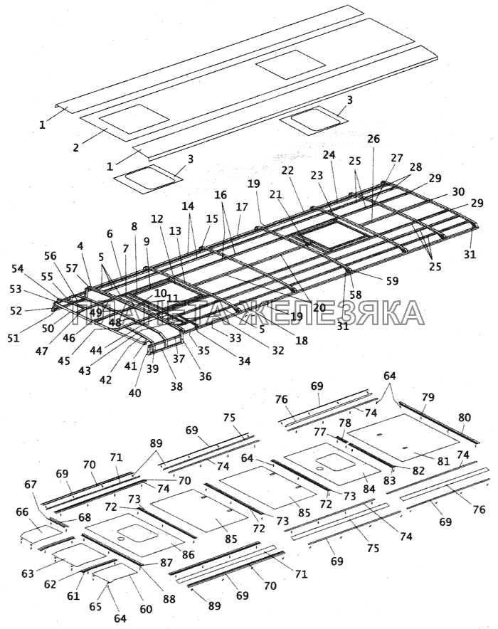 Крыша кузова с обивкой ПАЗ-4230