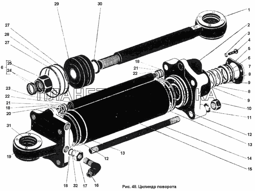 Цилиндр поворота К-701