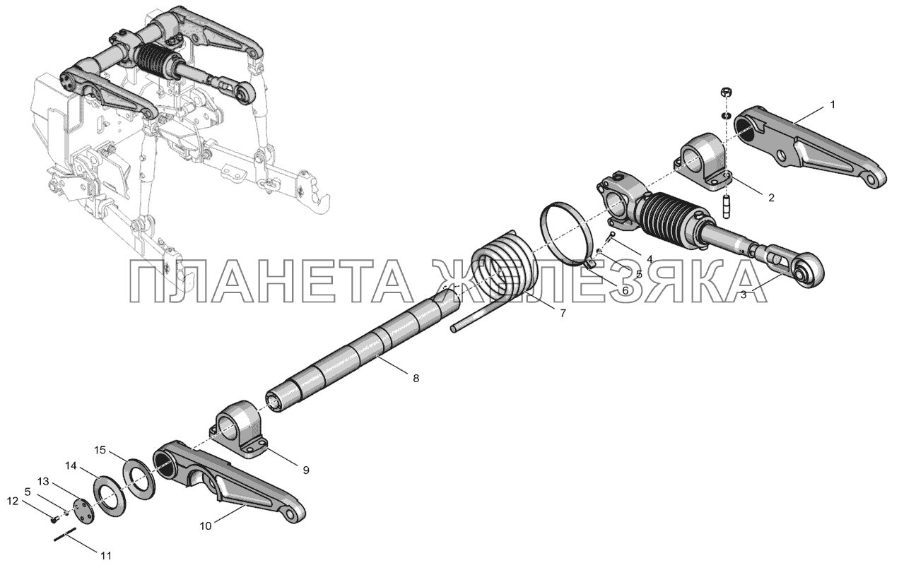 744Р3-4628130 Вал рычагов К-744Р2 