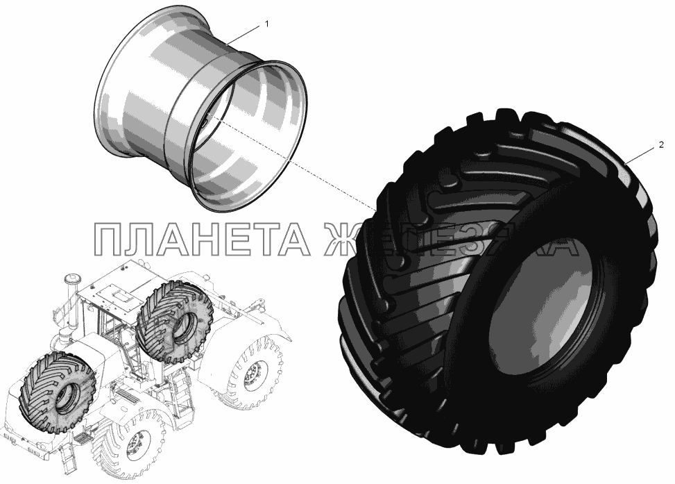 744Р2-3100010 Колесо правое К-744Р2 