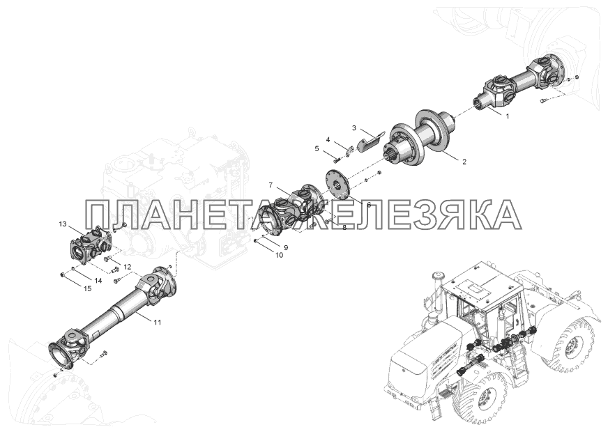 744Р2-2200000 Передача карданная К-744Р2 