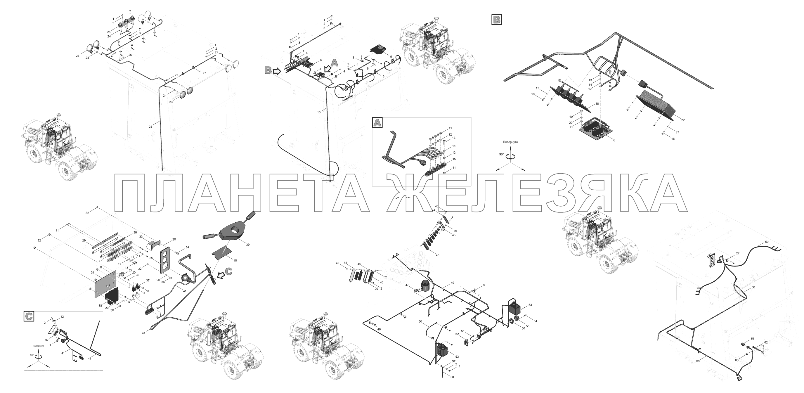 744Р2-3799000 Электрооборудование кабины К-744Р2 