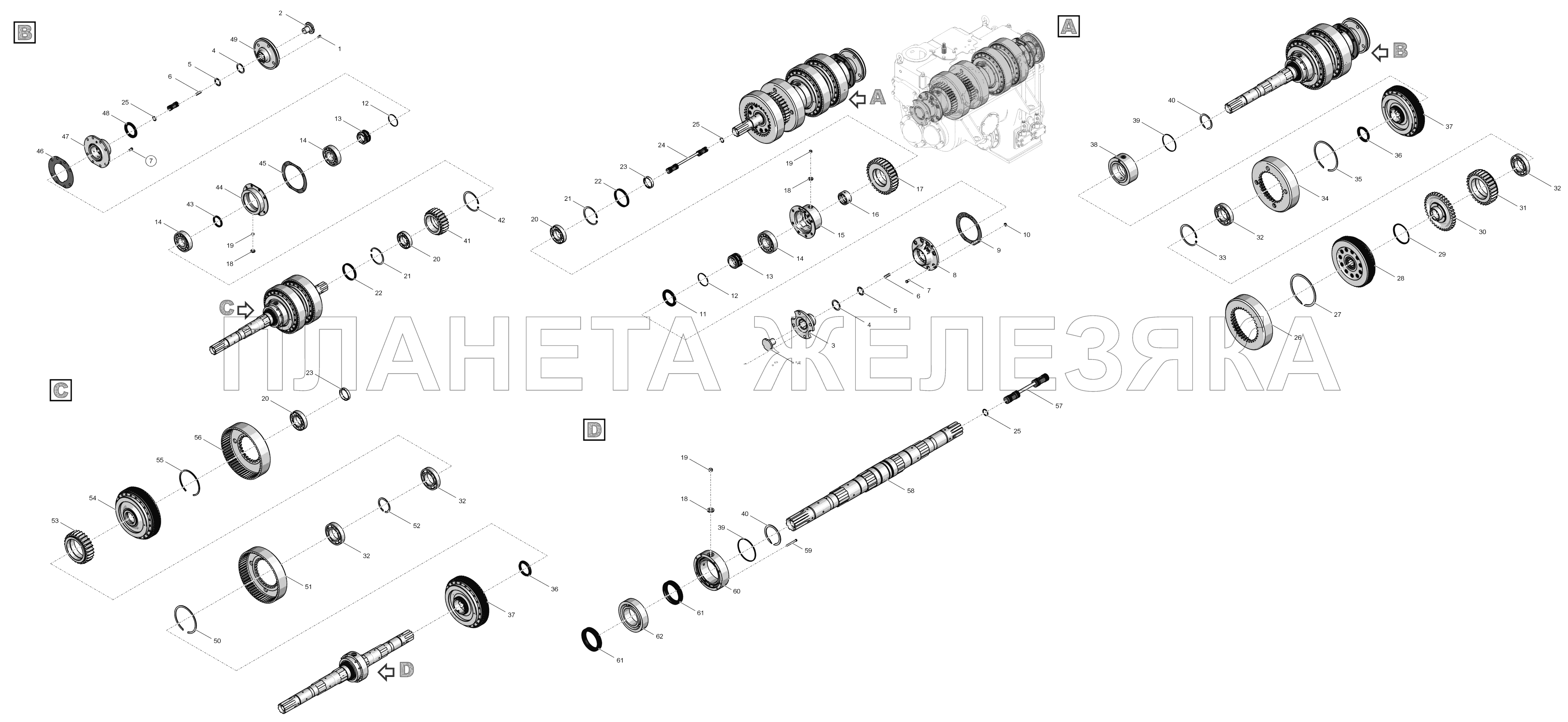 744P-17.01.010 Вал ведущий К-744Р3 