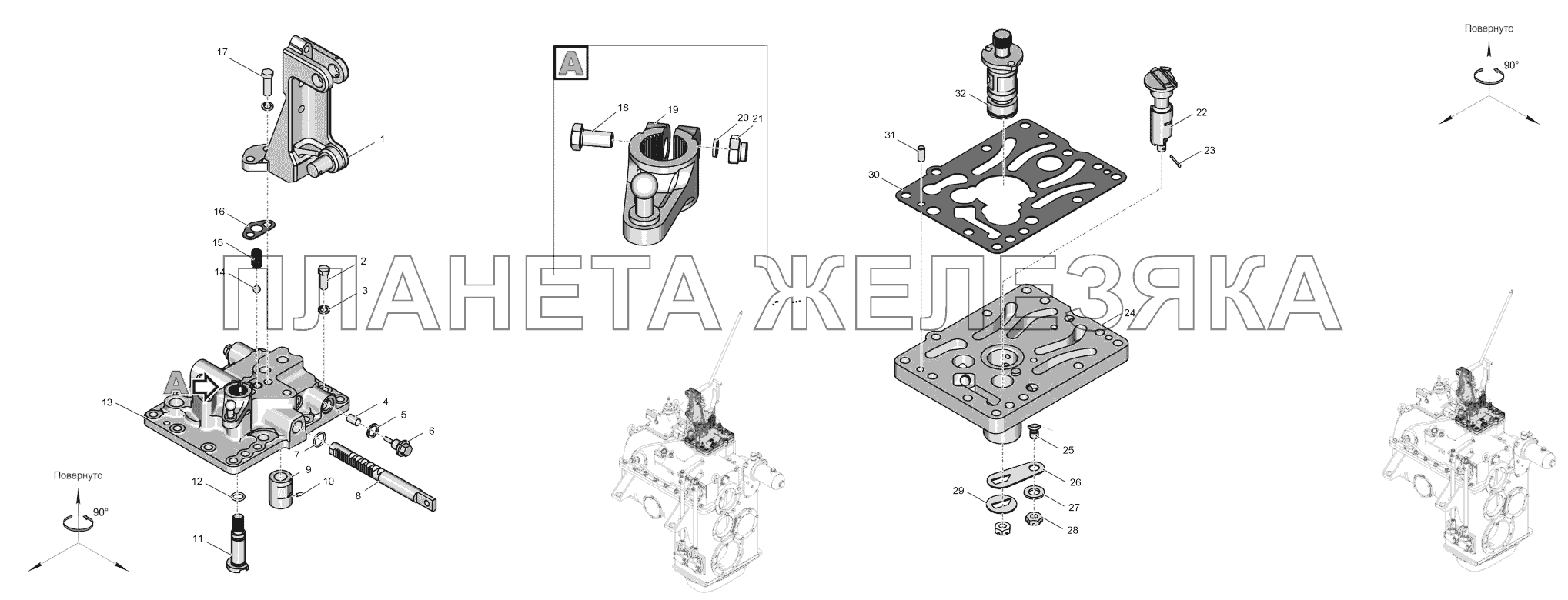 744Р-1702000-1 Механизм переключения передач К-744Р3 