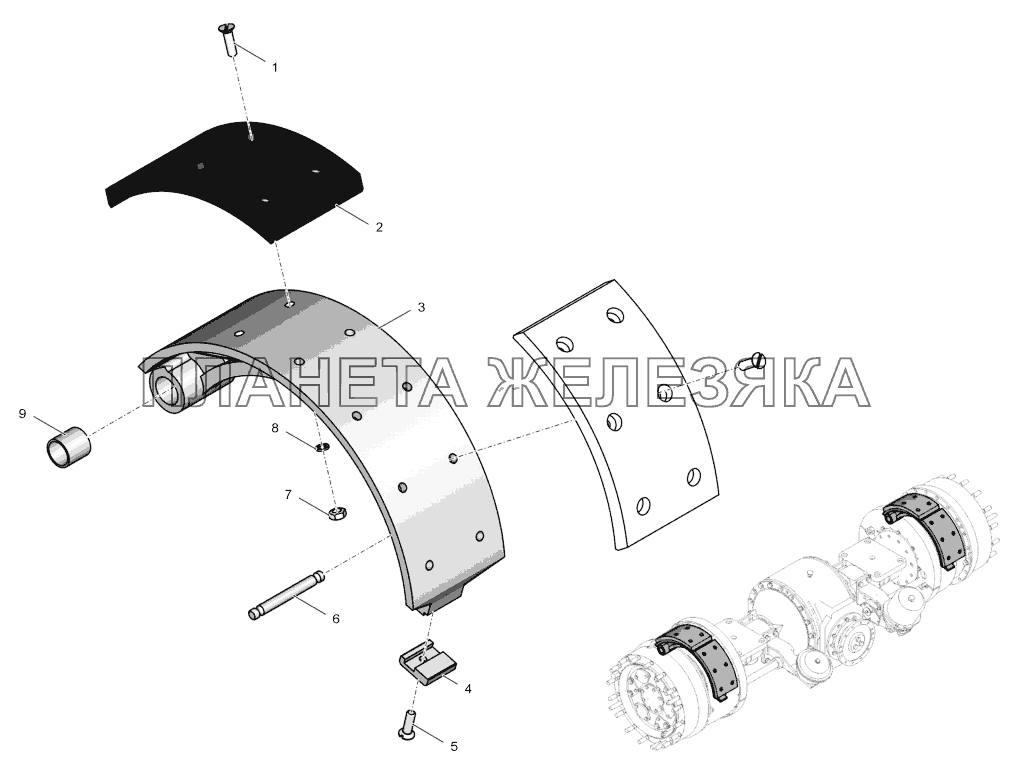 2765020-2300060 Колодка тормоза верхняя К-744Р3 