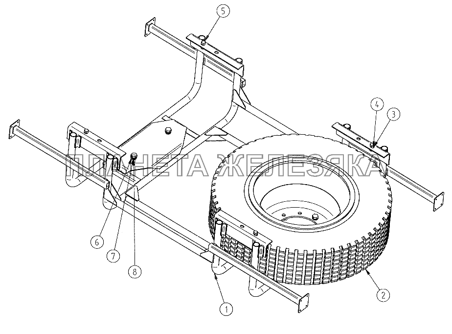 Корзина крепления запасного колеса СЗАП-9327 (2005)