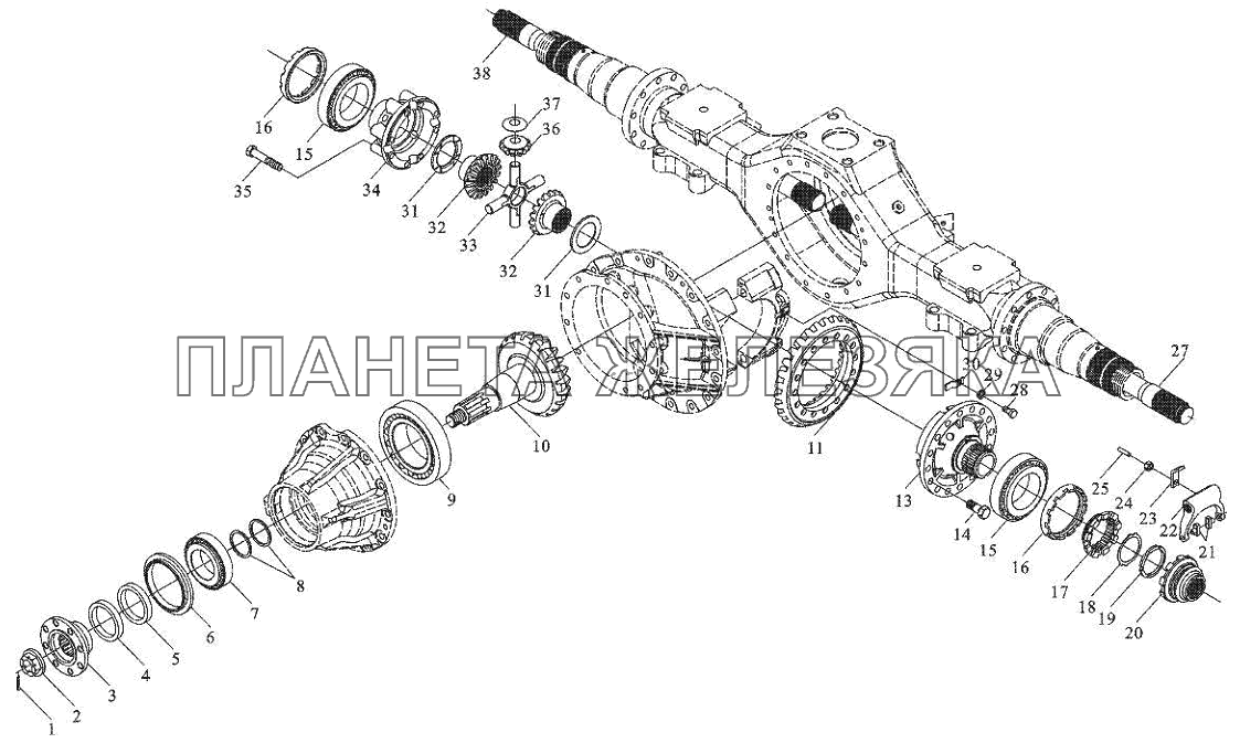 Дифференциал заднего моста Тонар-6428