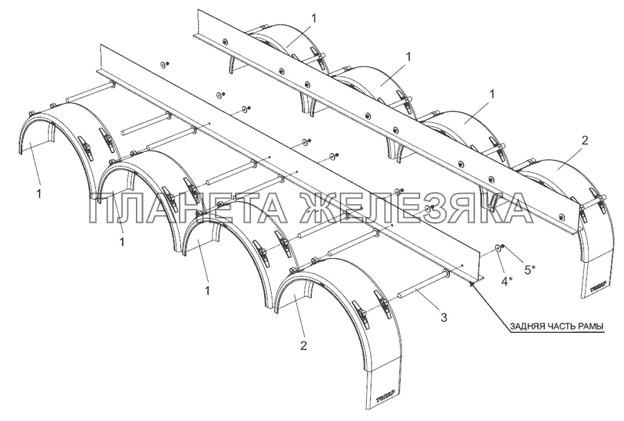 Установка крыльев 95231-3102000-10 Тонар-95231