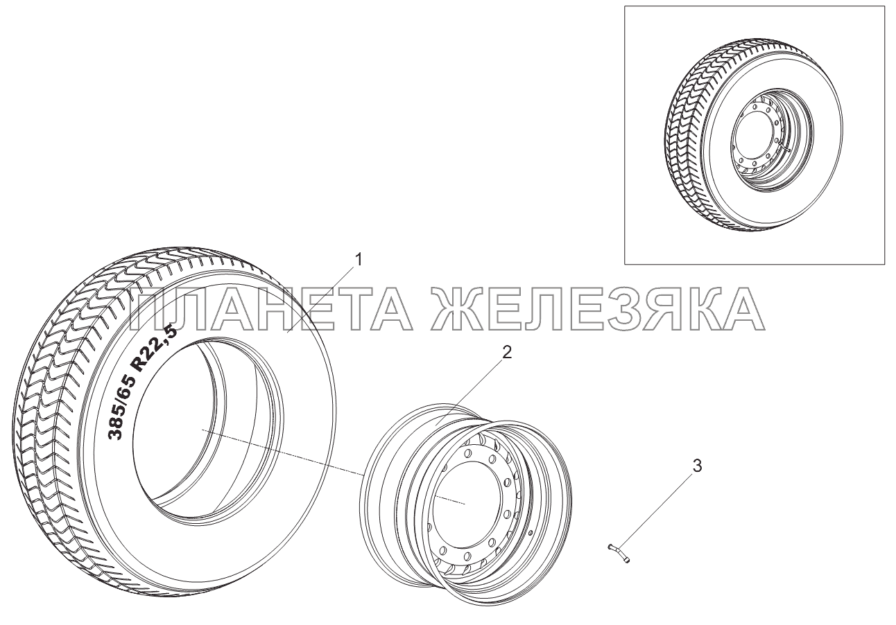 Колесо в сборе 9746-3107010 Тонар-9746