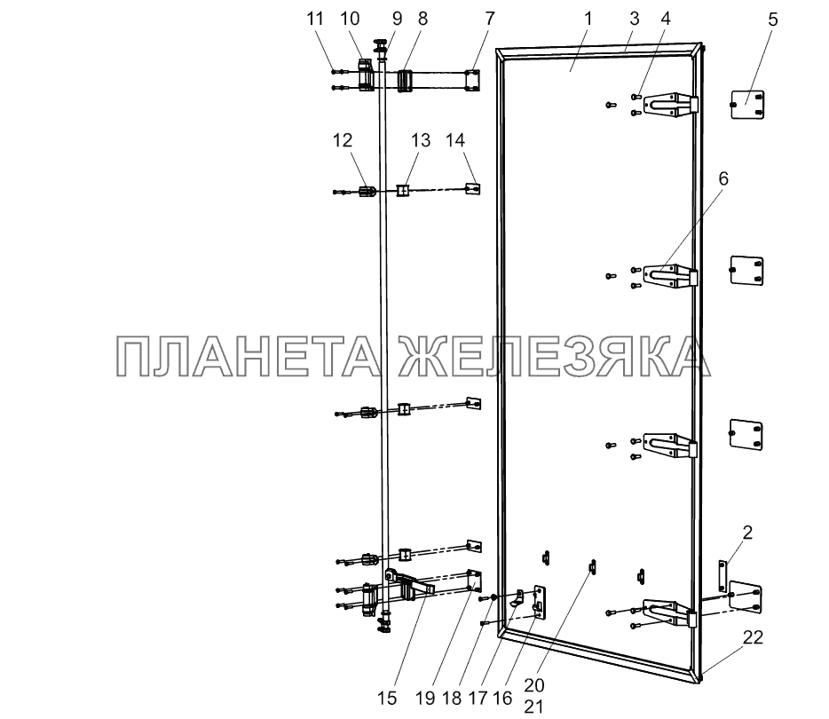 Дверь правая 97461-6301300-90 Тонар-97461