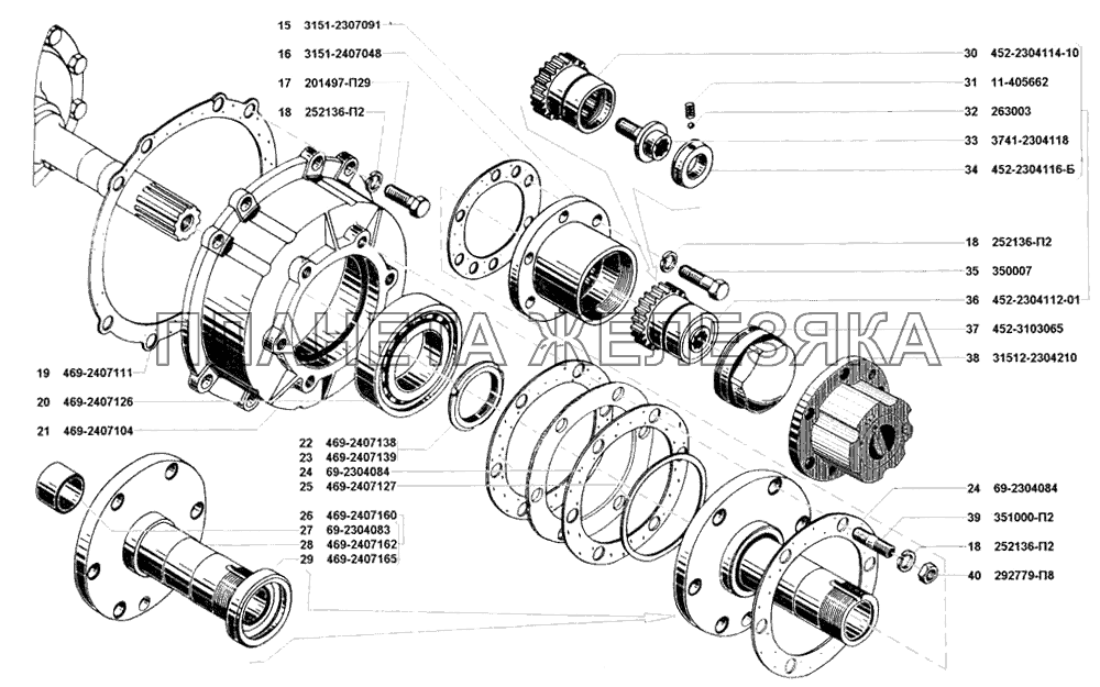 Редуктор колесный переднего моста УАЗ-31514
