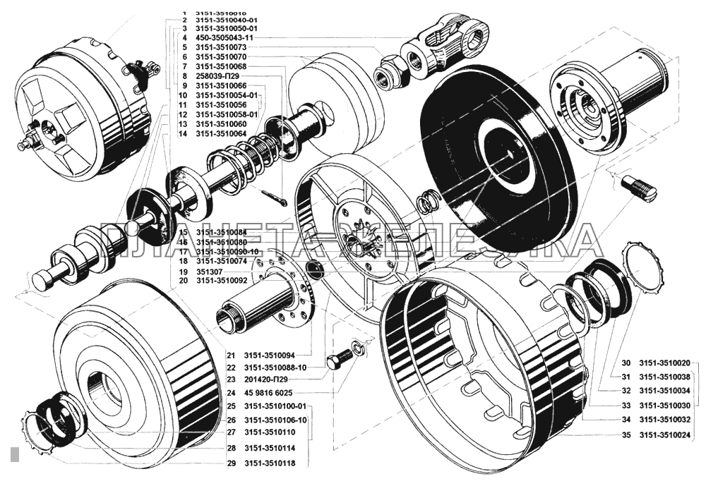 Усилитель вакуумный тормоза УАЗ-31519