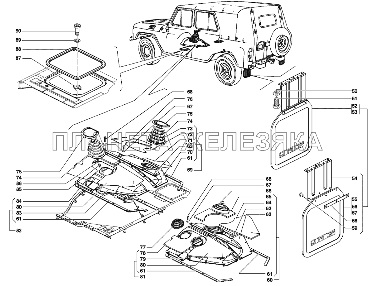 Запчасти на уаз хантер. Пол кузова УАЗ 469. Кузов УАЗ Хантер 31514. Кузовные элементы УАЗ Хантер. Болт кузова УАЗ 31514.