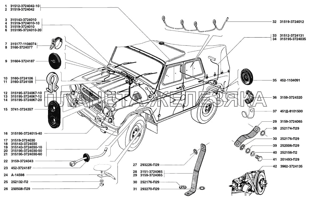 Электропровода УАЗ-31519