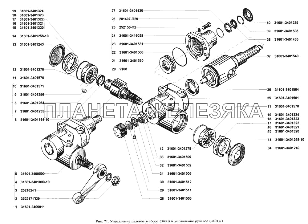 Управление рулевое в сборе УАЗ-3160