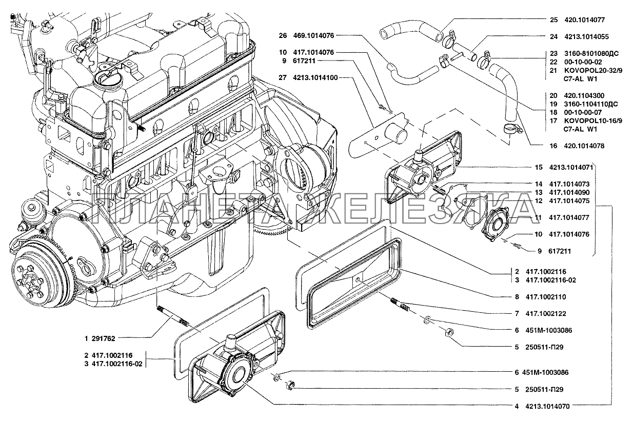 Масляный радиатор газель 4216 схема