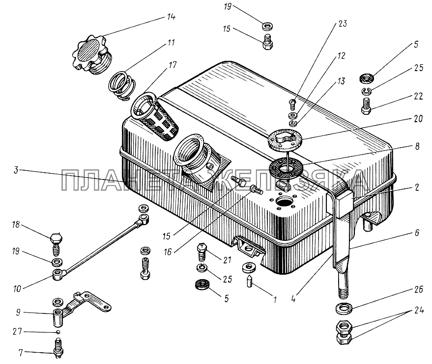 Бак топливный ЮМЗ-6КЛ, (6КМ)