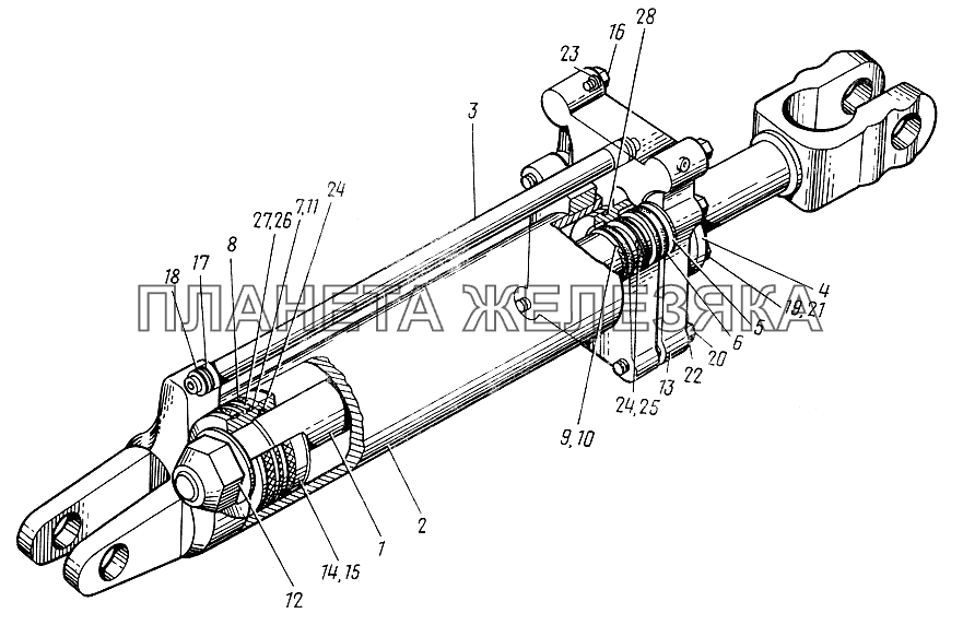 Гидроцилиндр ЮМЗ-6КЛ, (6КМ)