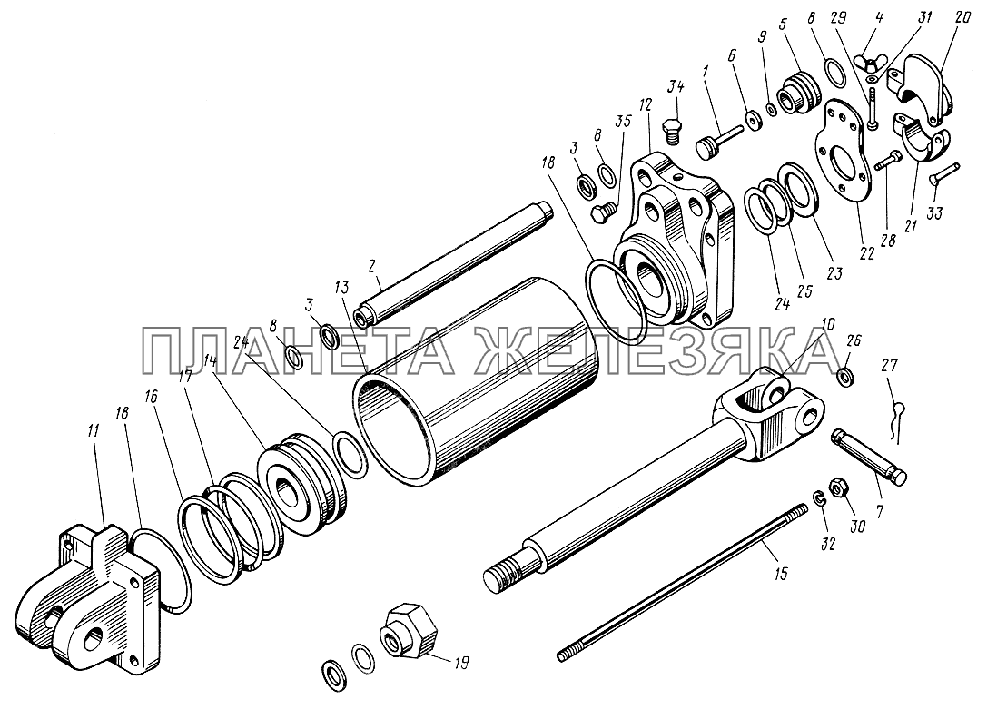 Гидроцилиндр ЮМЗ-6КЛ, (6КМ)