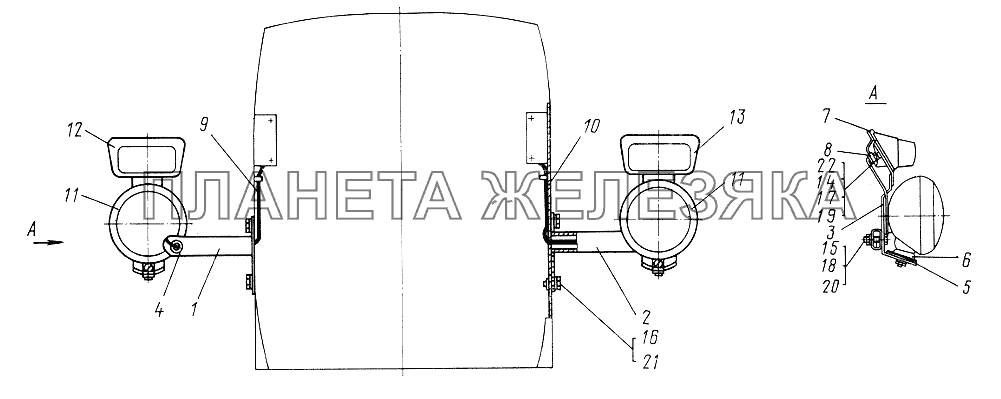 Установка передних фар ЮМЗ-6КЛ, (6КМ)