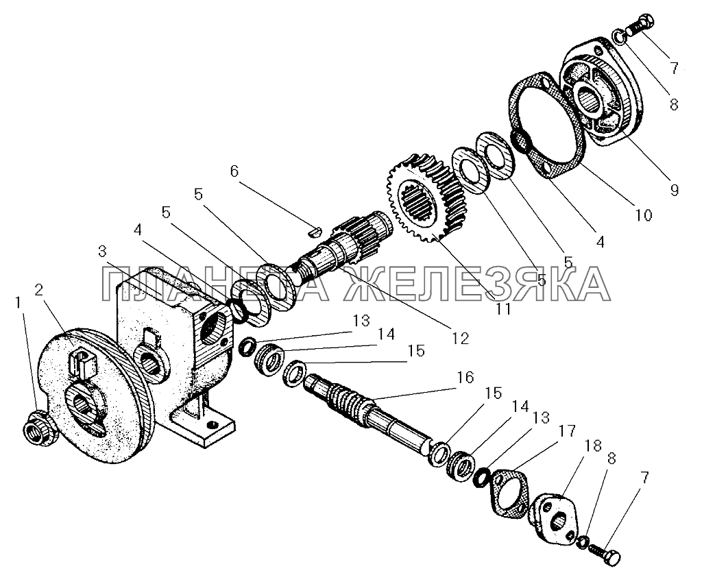 Редуктор лебедки ДЗК СПТС УРАЛ-32552