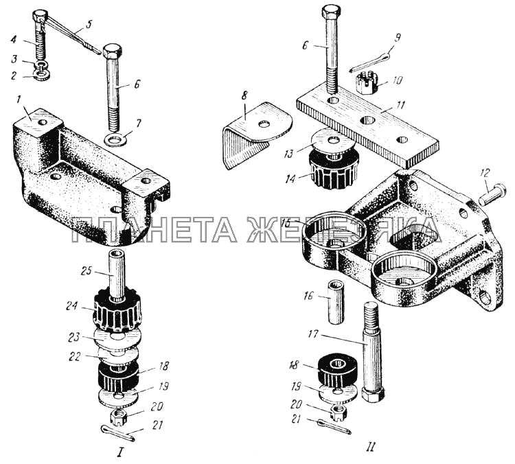 Подвеска двигателя (Рис.7) УРАЛ-375