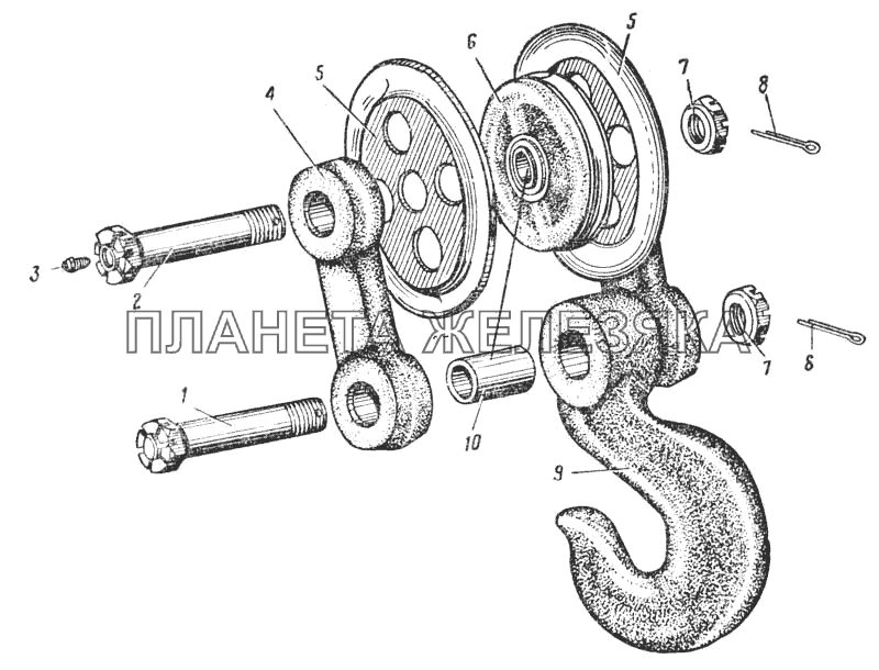 Блок лебедки (Рис. 135) УРАЛ-375