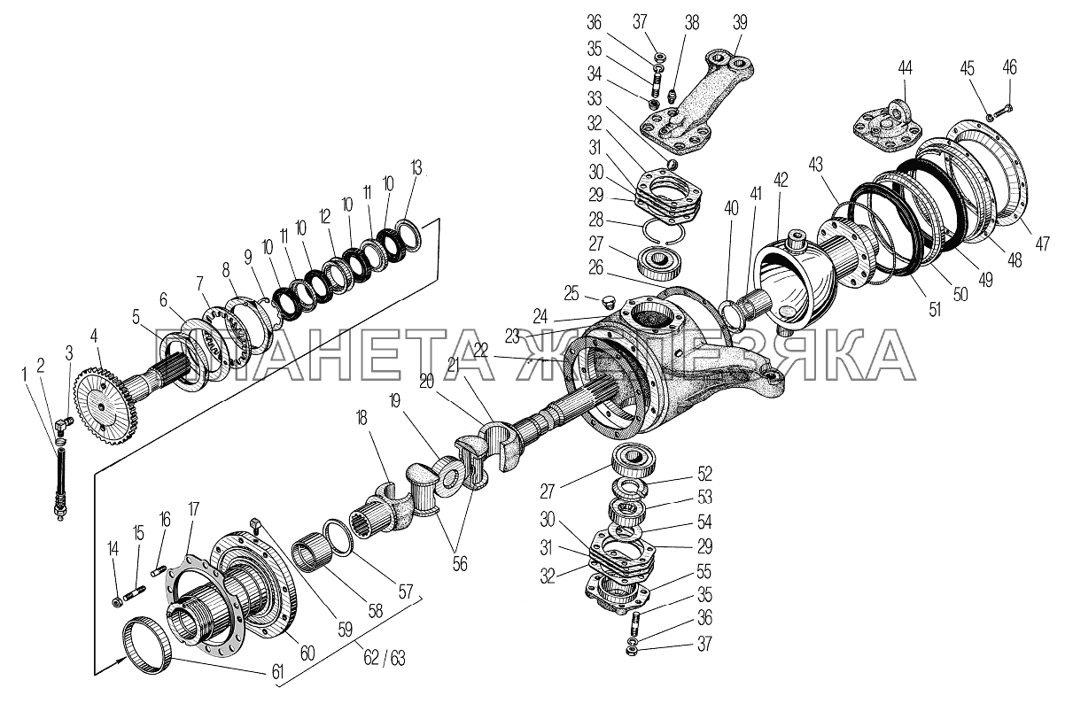 Передний мост УРАЛ-4320-60