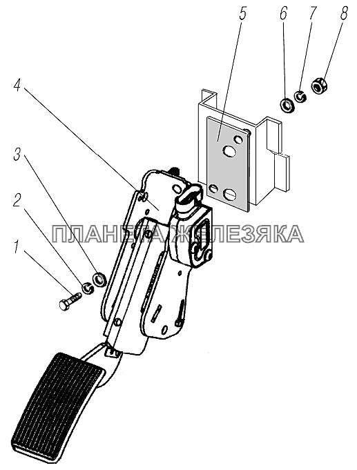 Установка педали акселератора УРАЛ-4320-61