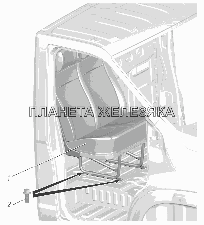 Установка переднего сиденья УРАЛ-4320-6951-74
