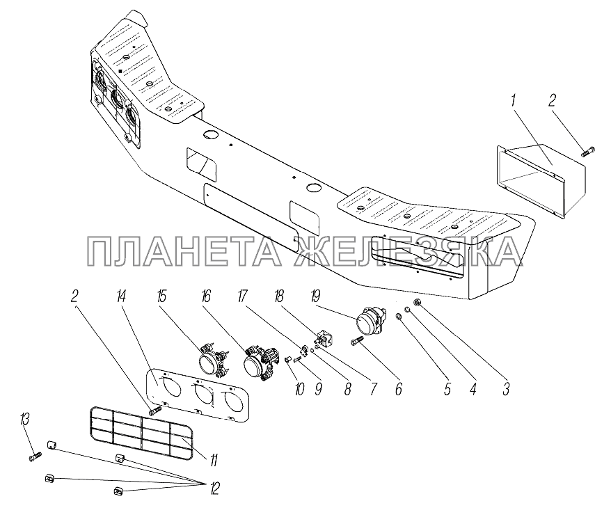 Установка электрооборудования в буфере УРАЛ-4320-6951-74