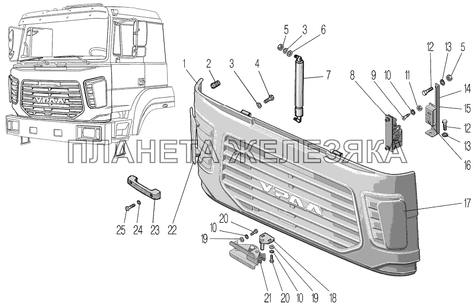 Установка наружной облицовки УРАЛ-4320-80М/82М