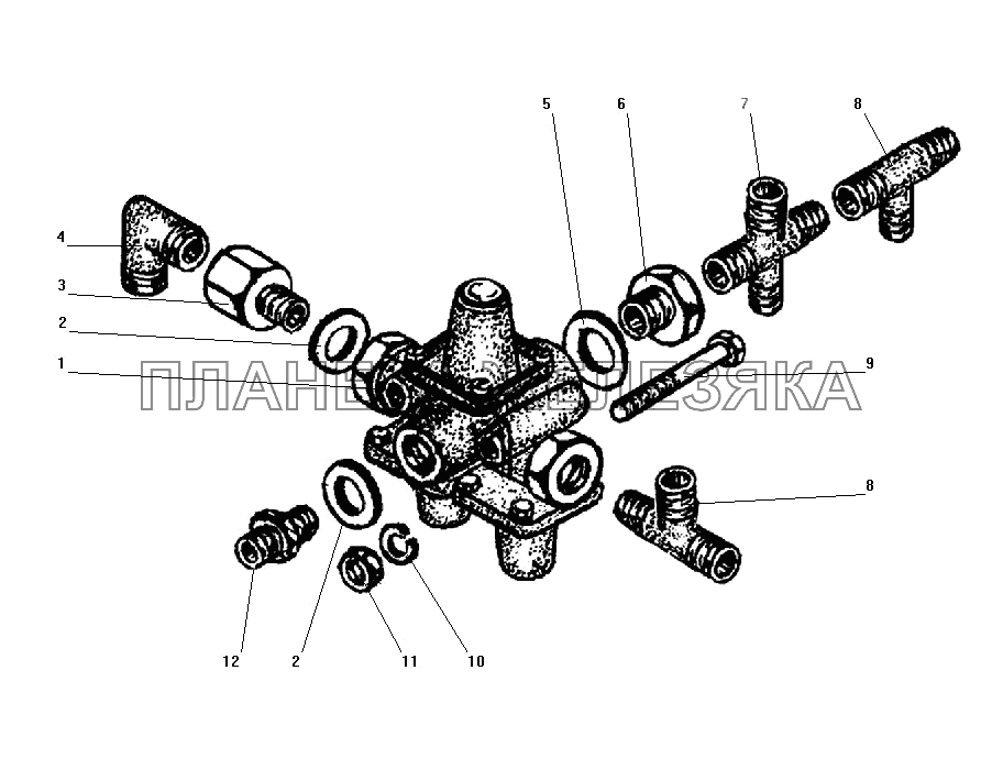 Установка тройного защитного клапана УРАЛ-4320-31