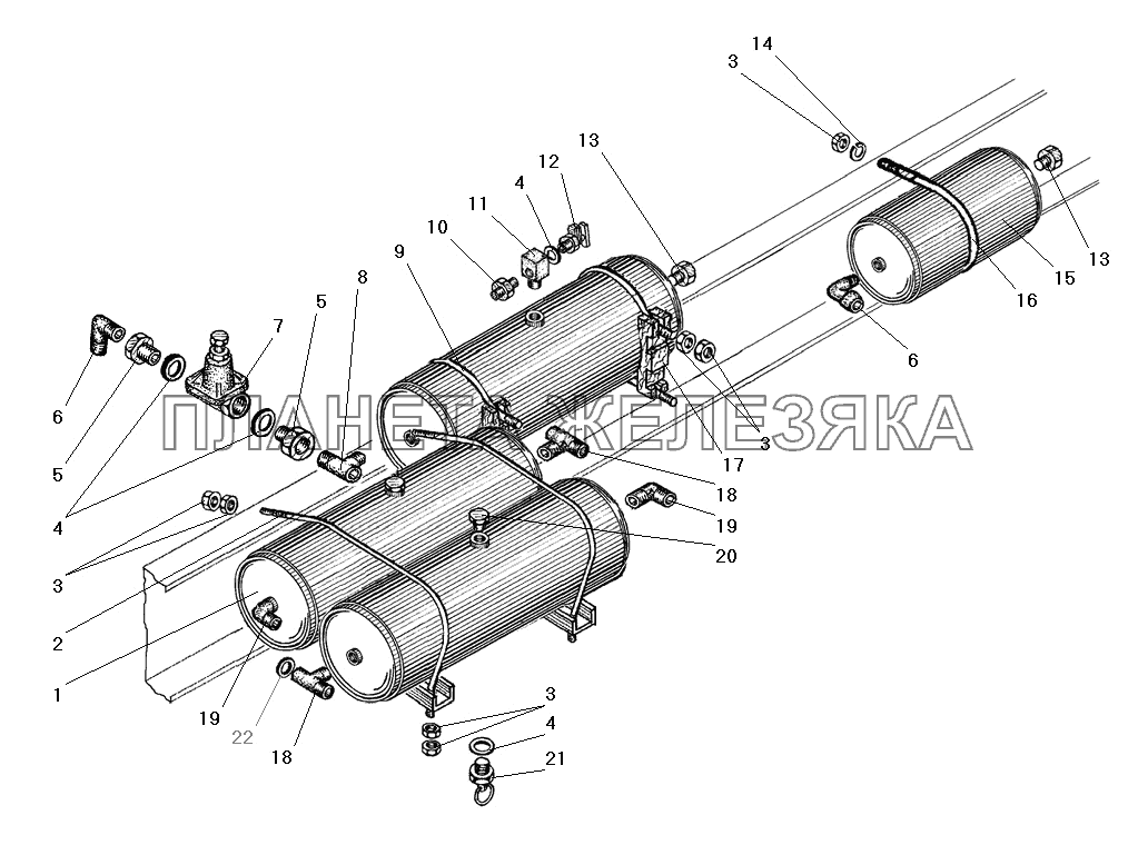 Установка воздушных баллонов без АБС УРАЛ-4320-31