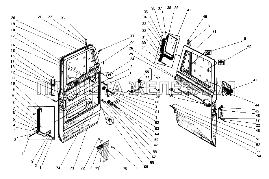 Двери кабины УРАЛ-43203-10