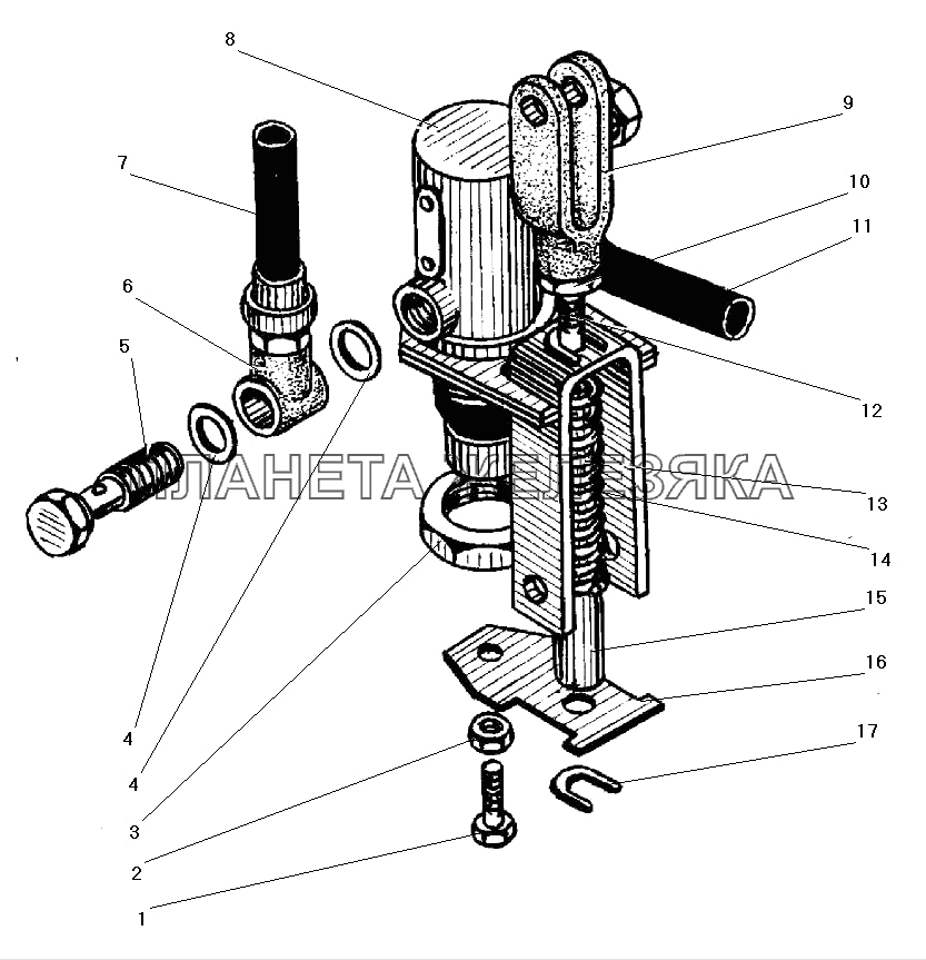 Тяга с краном УРАЛ-43203-10