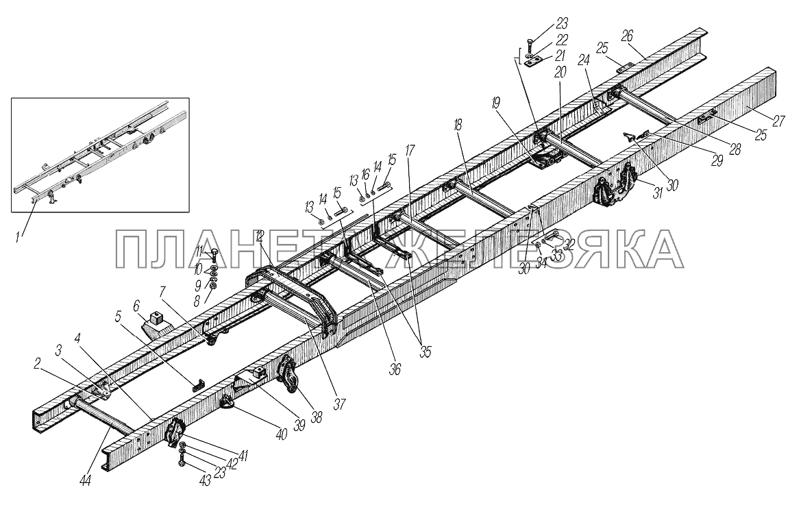 Рама УРАЛ-4320-1958-70И