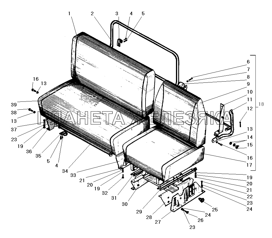 Сиденья водителя и пассажиров УРАЛ-4320-41