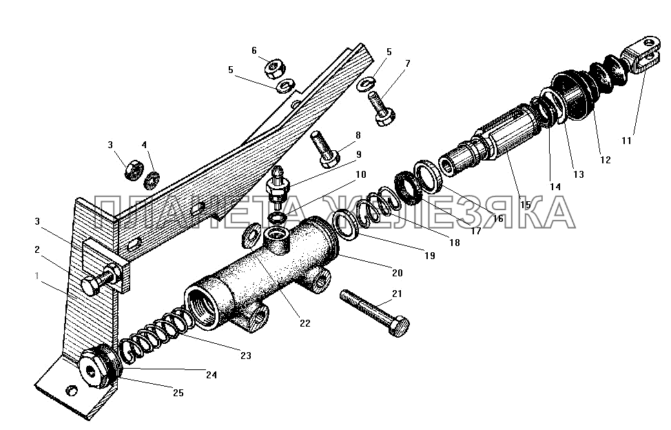 Цилиндр гидравлический УРАЛ-4320-41