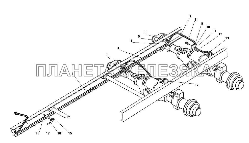 Привод блокировки межколесных дифференциалов УРАЛ-4320-41