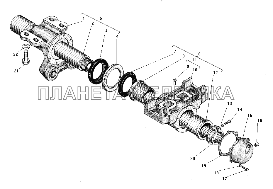 Ось задней балансирной подвески УРАЛ-4320-41