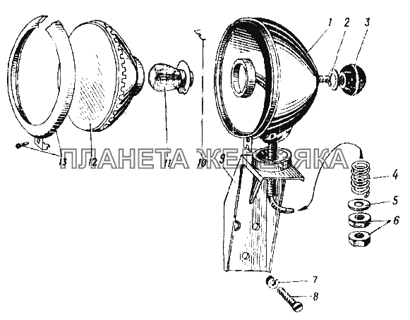 Фара поворотная УРАЛ-4420