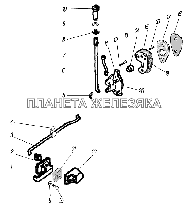 Замок двери УРАЛ-44202-3511-80